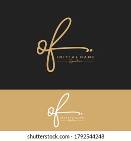 OF Initial letter handwriting and signature logo.