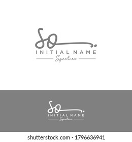 SO Initial letter handwriting and signature logo.