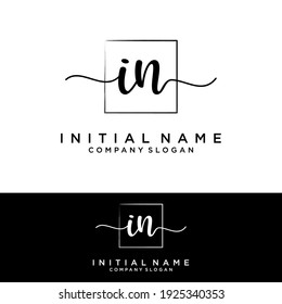 IN Initial letter handwriting and signature logo.