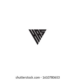 Initial letter HAS triangle monogram cool modern logo