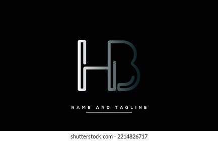 Initial letter HB alphabet minimal vector icon
