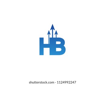 Initial Letter HB Arrow Chart Finance Business