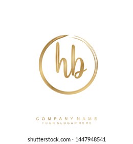 Initial letter HB beautiful handwriting logo vector template