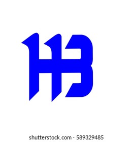 initial letter H,B blue color logo vector