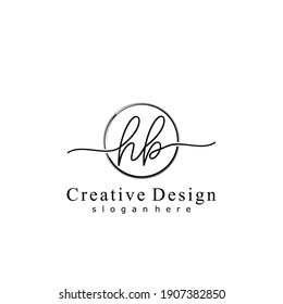 Initial letter HB calligraphy handwritten logo. Handwritten alphabet in the logo template. Letters and Alphabet for your logo design.