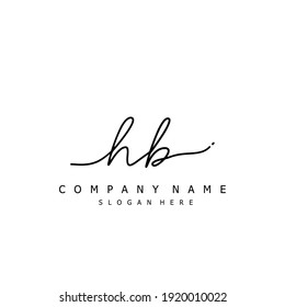 Letra inicial logotipo manuscrito de caligrafía de HB. Alfabeto escrito a mano en la plantilla de logotipo. Letras y alfabeto para el diseño de su logotipo.