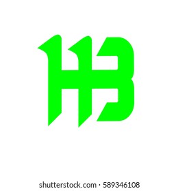 initial letter H,B green color logo vector