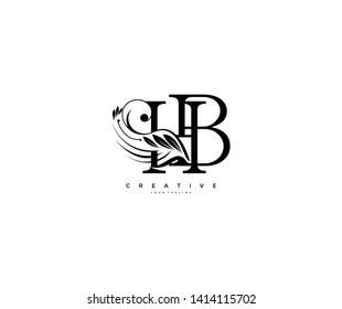 Initial Letter HB Linked Beauty Flourishes Monogram White Background Logo