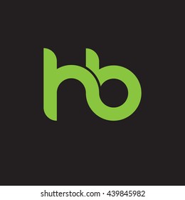 initial letter hb linked round lowercase logo green