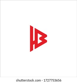 Letra inicial Logotipo de diseño de triángulo vinculado HB