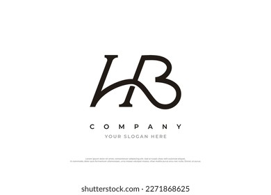 Initial Letter HB Logo Design Vector