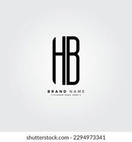 Initial Letter HB Logo - Minimal Business Logo for Alphabet H and B