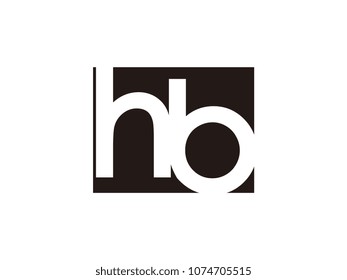 Initial letter hb lowercase logo black and white