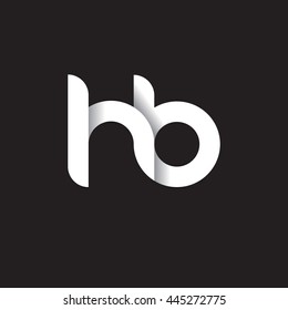 initial letter hb modern linked circle round lowercase logo white black