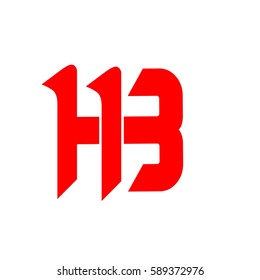 initial letter H,B red color logo vector