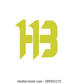 initial letter H,B yellow color logo vector
