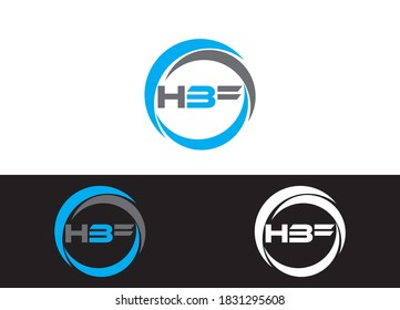 Logotipo de letra inicial HBF o Vector de diseño de iconos
