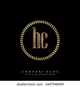 Initial letter HC beautiful handwriting logo vector template