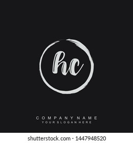Initial letter HC beautiful handwriting logo vector template