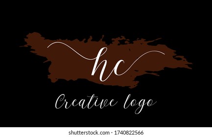 Initial letter HC CH H C minimalist art logo vector
