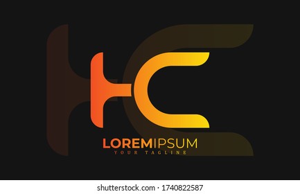 Initial letter HC CH H C minimalist art logo vector

