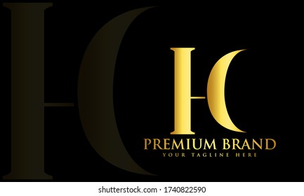 Initial letter HC CH H C minimalist art logo vector
