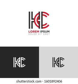 Initial Letter HC linked uppercase overlap modern logo design template. Suitable for business, consulting group company