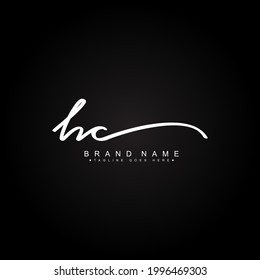 Initial Letter HC Logo - Handwritten Signature Logo
