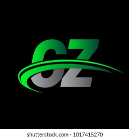 initial letter HC logotype company name colored green and black swoosh design. vector logo for business and company identity.