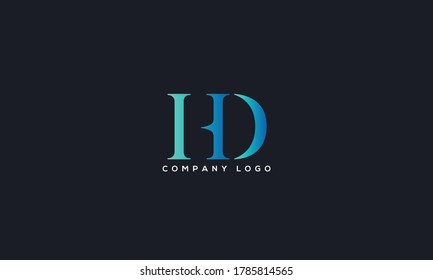 Initial Letter HD or DH Logo Design vector Template. Creative Abstract HD Logo Design Vector Illustration