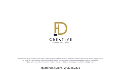 Initial letter HD, DH luxury logo design vector inspiration.