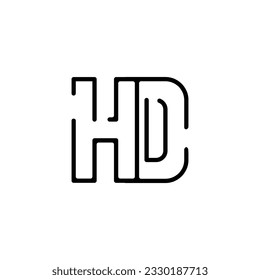 Design des HD-Logos mit Anfangsbuchstaben