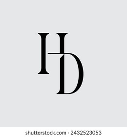 Initial letter HD logo design creative modern symbol icon monogram
