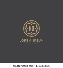 Letra inicial diseño de icono del logotipo HD. Logotipo de borde de joyería de lujo. Imprimir símbolo de marca de marca de las iniciales del monograma