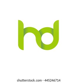 initial letter hd modern linked circle round lowercase logo green