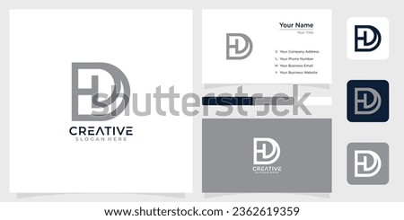 Initial letter HD monochrome ine logo design creative simple and business card Imagine de stoc © 