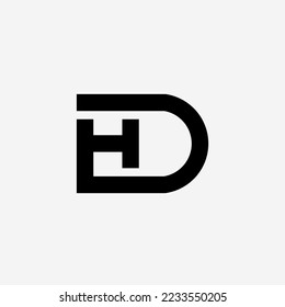 Initial letter HD monogram logo template design