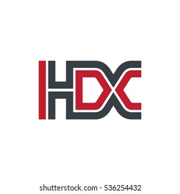 Initial Letter HDC HX Linked Design Logo Red Black