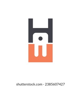 Letra inicial Diseño del logotipo eléctrico. Letra inicial HE Logotipo eléctrico, plantilla de logotipo de diseño plano, ilustración vectorial