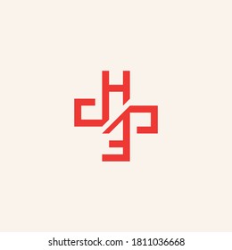 Initial Letter HE or EH Medical Logo Design. Modern Hospital Logo. Plus Logo