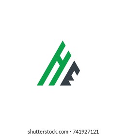 Initial Letter HE Linked Triangle Design Logo