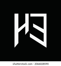Letra inicial diseño del logotipo HE