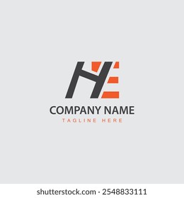 Initial Letter HE Logo Design. HE Logo Design. Creative And Modern HE logo.
