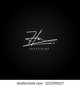 Initial Letter HE Logo - Handwritten Signature Logo