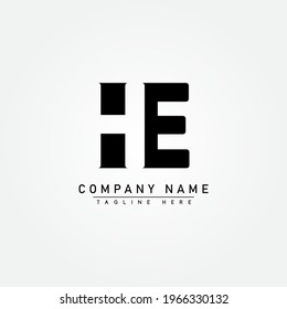 Initial Letter HE Logo - Simple Business Design