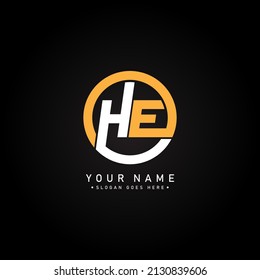 Initial Letter HE Logo - Simple Business Logo for Alphabet H and E