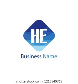 Initial Letter HE Logo Tempale