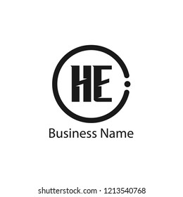 Initial Letter HE Logo Tempale