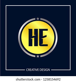 Initial Letter HE Logo Template Design