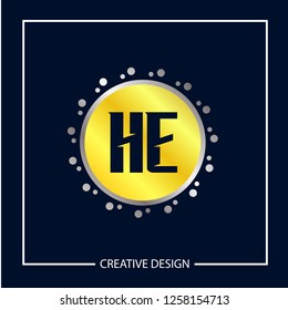 Initial Letter HE Logo Template Design